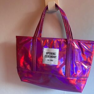 Opening Ceremony Iridescent Pink Tote Bag new with tag